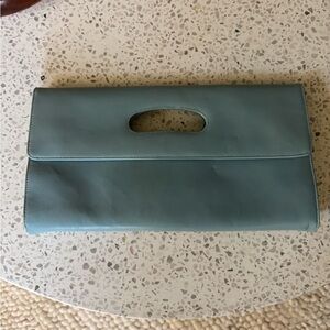 Hobo Robin Egg Blue Leather Envelope Clutch